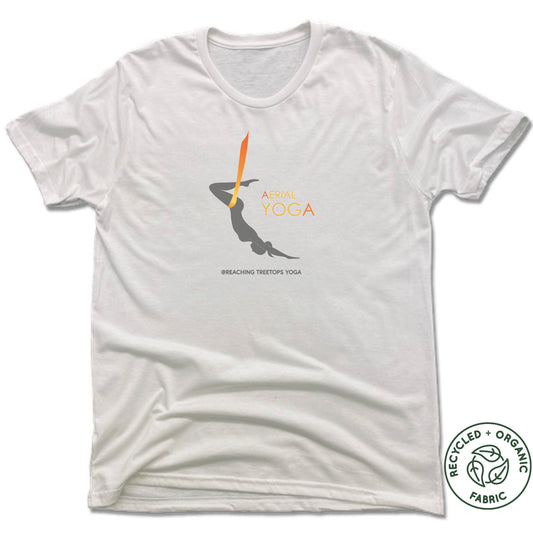 REACHING TREETOPS YOGA | UNISEX WHITE Recycled Tri-Blend | AERIAL YOGA