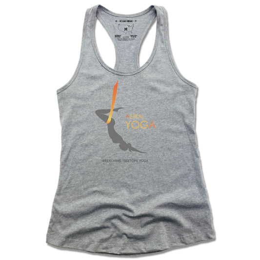 REACHING TREETOPS YOGA | LADIES GRAY TANK | AERIAL YOGA - My State Threads