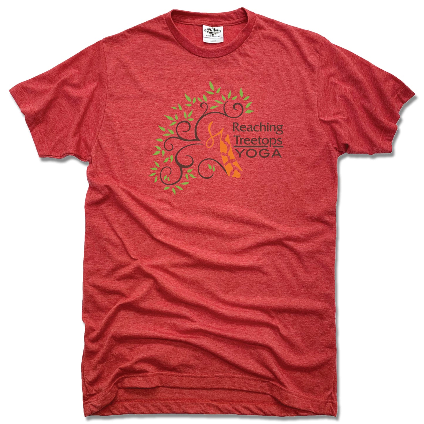 REACHING TREETOPS YOGA | UNISEX RED TEE | LOGO