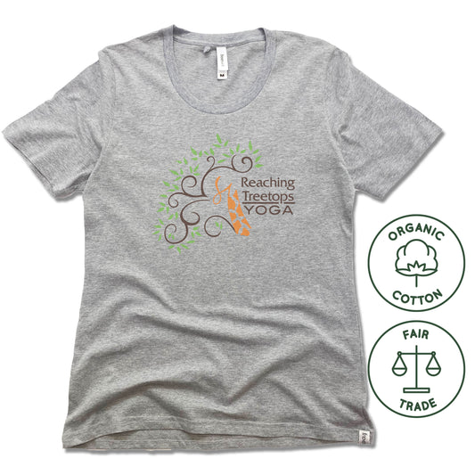 REACHING TREETOPS YOGA | FAIRTRADE FREESET LADIES TEE | LOGO