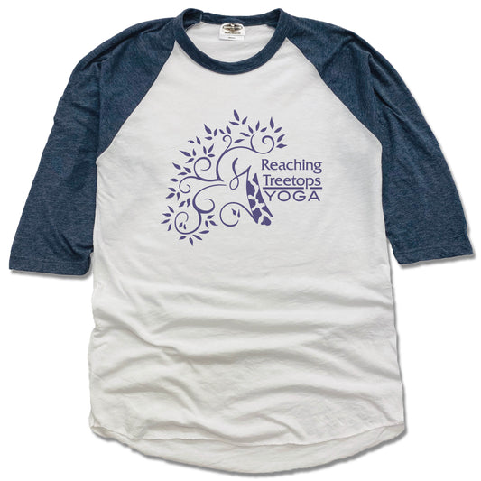 REACHING TREETOPS YOGA | NAVY 3/4 SLEEVE | LOGO NAVY