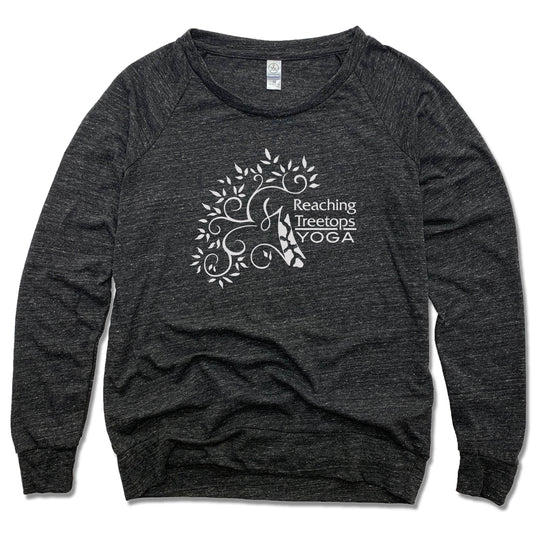 REACHING TREETOPS YOGA | LADIES SLOUCHY | LOGO WHITE