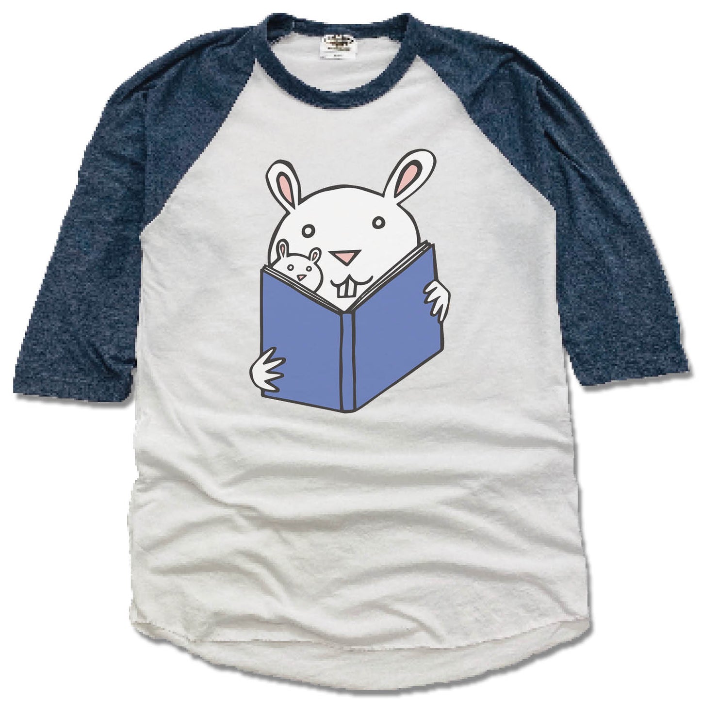 READ WITH ME | 3/4 WHT/NVY SLEEVE | READING BUNNIES