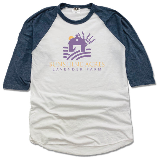 SUNSHINE ACRES LAVENDER FARM | NAVY 3/4 SLEEVE | PURPLE LOGO