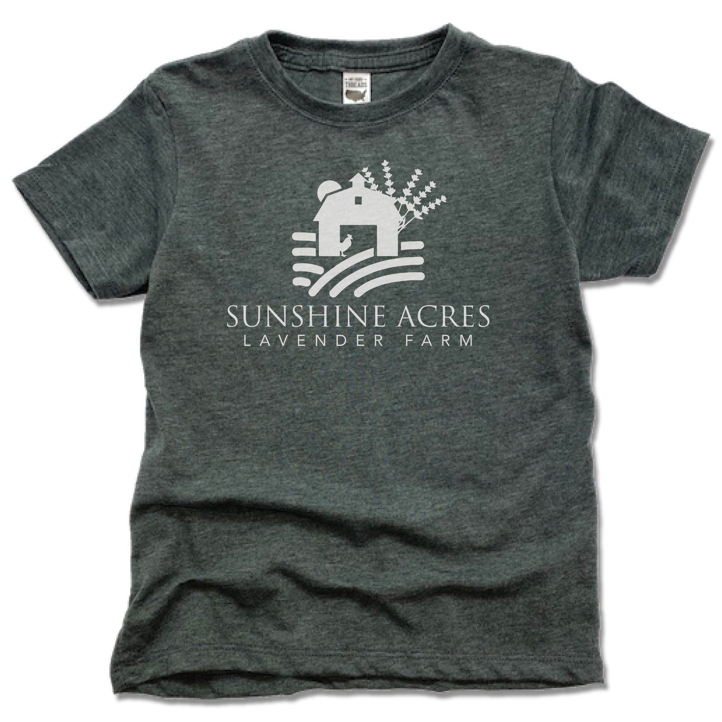 SUNSHINE ACRES LAVENDER FARM | KIDS TEE | WHITE LOGO