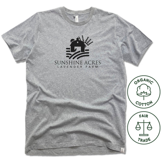 SUNSHINE ACRES LAVENDER FARM | FAIRTRADE FREESET UNISEX TEE | BLACK LOGO
