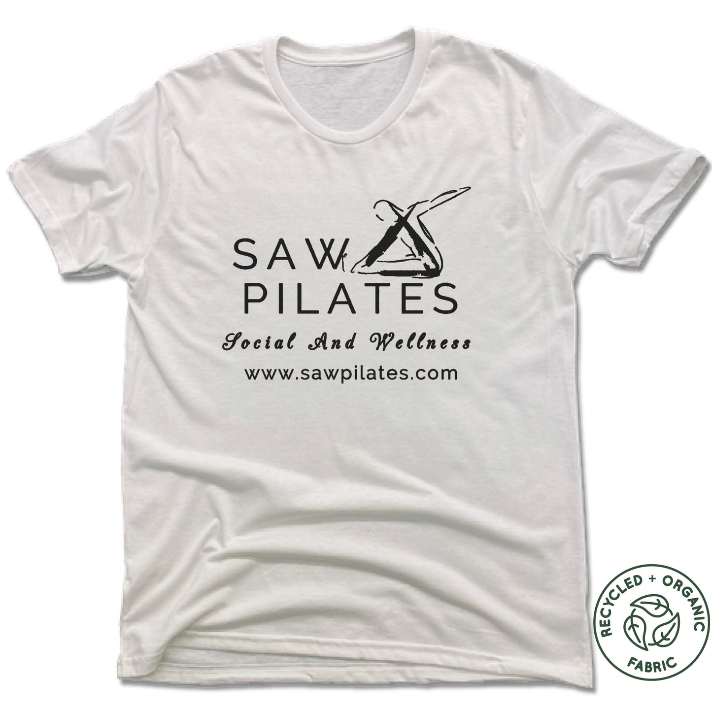 SAW PILATES | UNISEX WHITE Recycled Tri-Blend