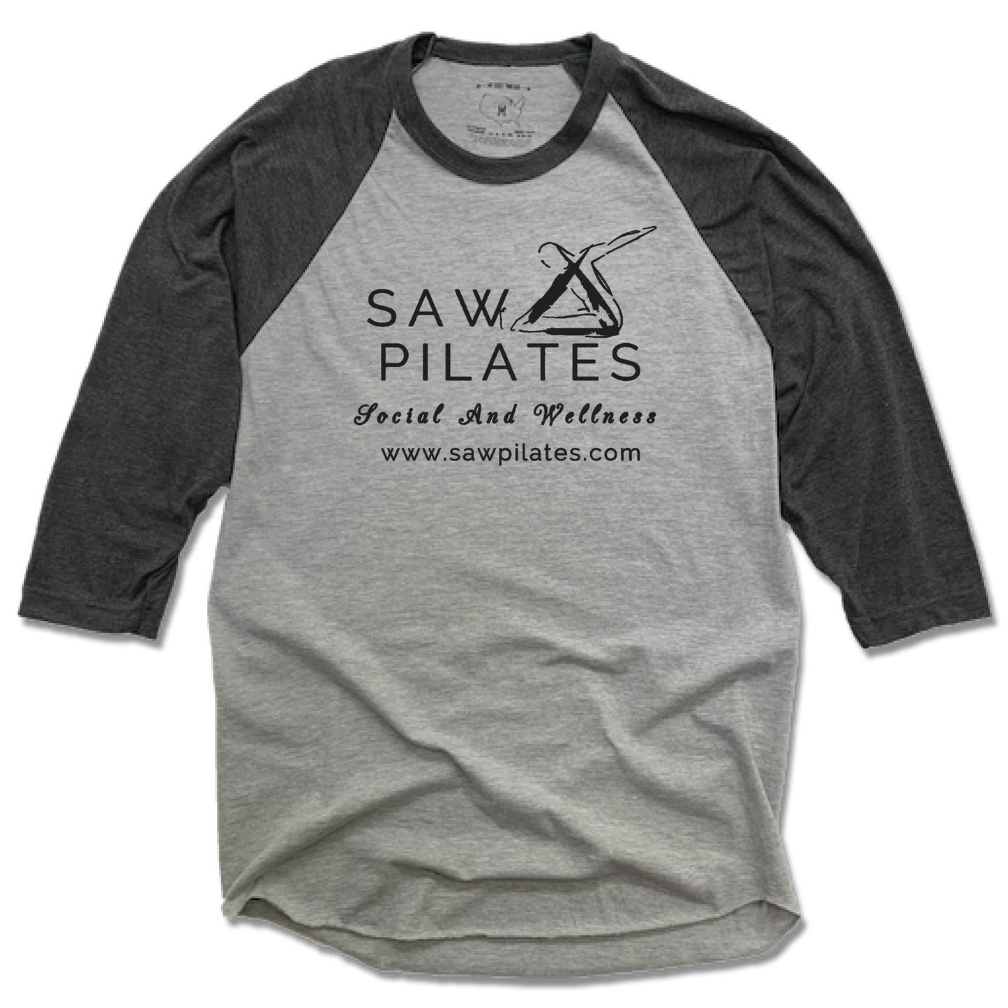 SAW PILATES | GRAY 3/4 SLEEVE | BLACK LOGO