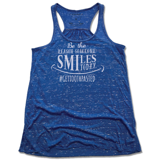 THE SISTER'S CLOSET | LADIES BLUE FLOWY TANK | WHITE LOGO