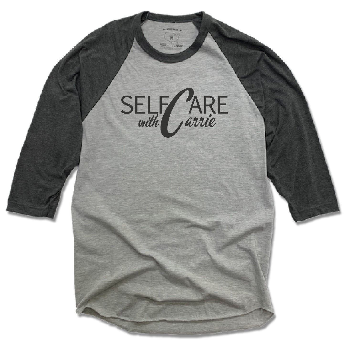 SELF CARE WITH CARRIE | GRAY 3/4 SLEEVE | BLACK LOGO