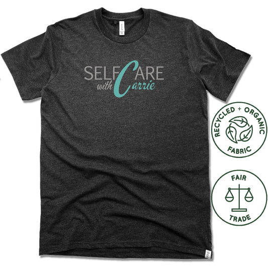 SELF CARE WITH CARRIE | FAIRTRADE FREESET BLACK UNISEX TEE | COLOR LOGO