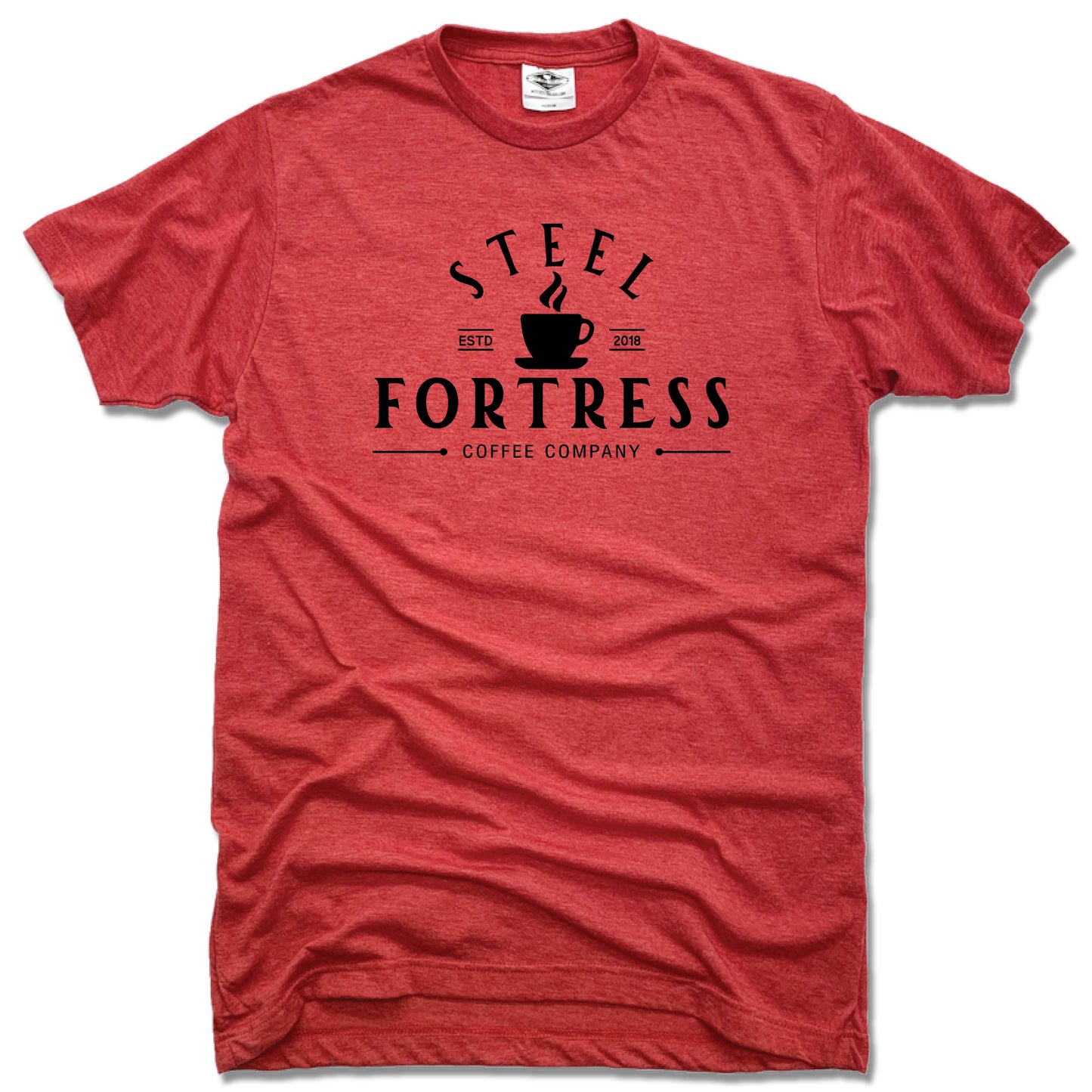 STEEL FORTRESS COFFEE | UNISEX RED TEE | LOGO