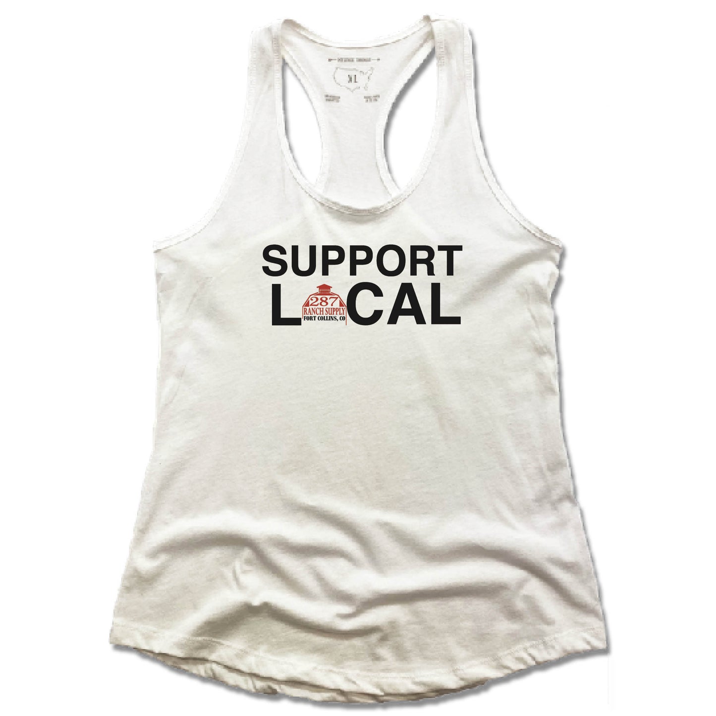 287 RANCH SUPPLY & BOUTIQUE | LADIES WHITE TANK | SUPPORT LOCAL