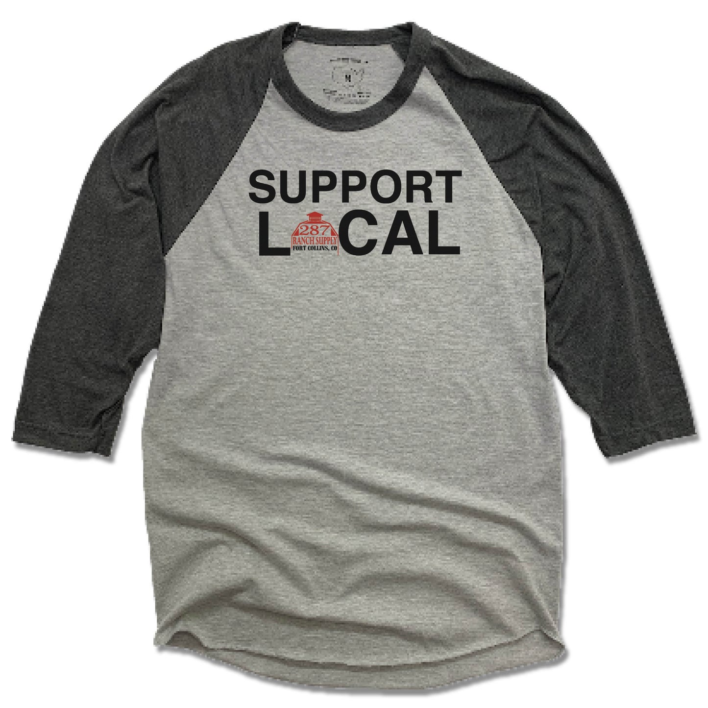 287 RANCH SUPPLY & BOUTIQUE | GRAY 3/4 SLEEVE | SUPPORT LOCAL