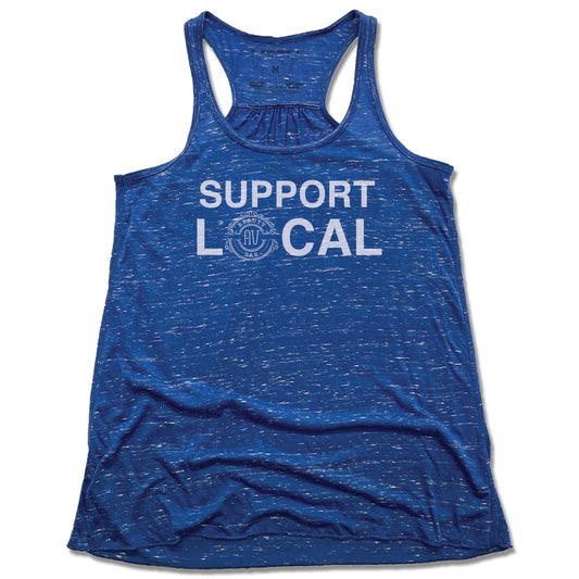 Support Local AV Beauty Bar | LADIES Blue Flowy Tank