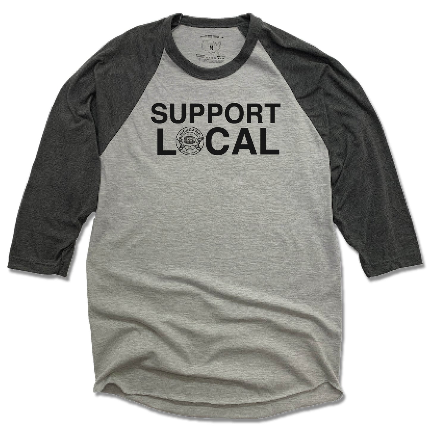 BIERCAMP | GRAY 3/4 SLEEVE | SUPPORT LOCAL