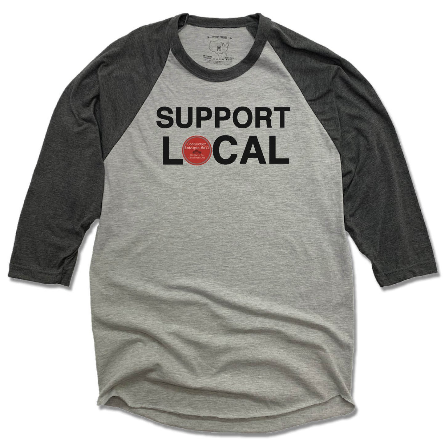 COSHOCTON ANTIQUE MALL | GRAY 3/4 SLEEVE | SUPPORT LOCAL