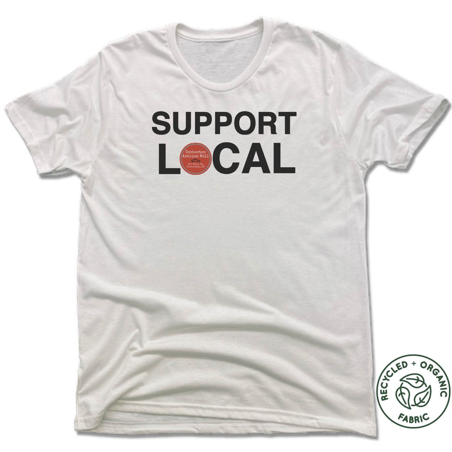 COSHOCTON ANTIQUE MALL | UNISEX WHITE Recycled Tri-Blend | SUPPORT LOCAL