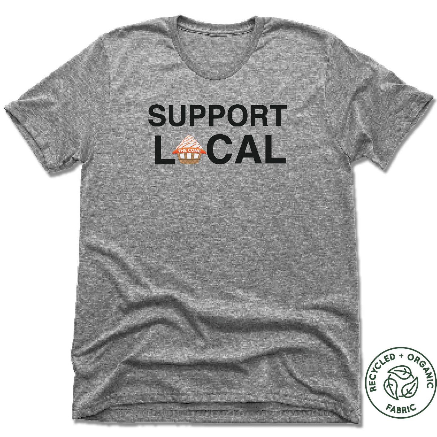 THE CONE | UNISEX GRAY Recycled Tri-Blend | SUPPORT LOCAL