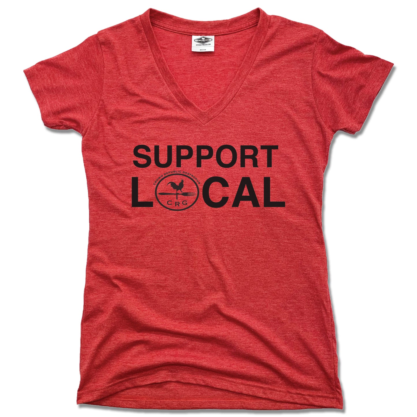 Support Local CRG | LADIES RED V-NECK