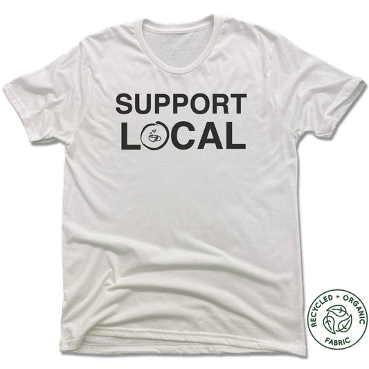 HOMETOWN CAFE | UNISEX WHITE Recycled Tri-Blend | SUPPORT LOCAL