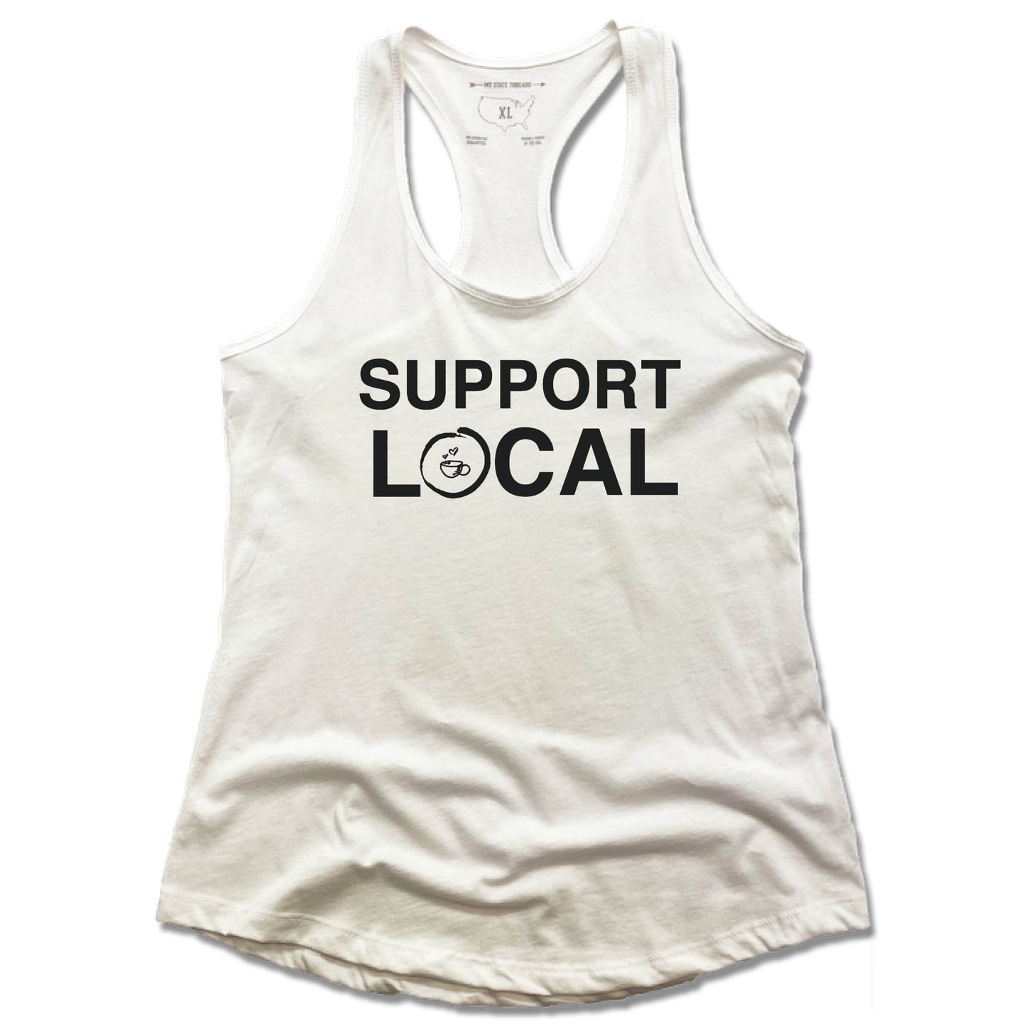 HOMETOWN CAFE | LADIES WHITE TANK | SUPPORT LOCAL