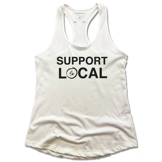 HOMETOWN CAFE | LADIES WHITE TANK | SUPPORT LOCAL