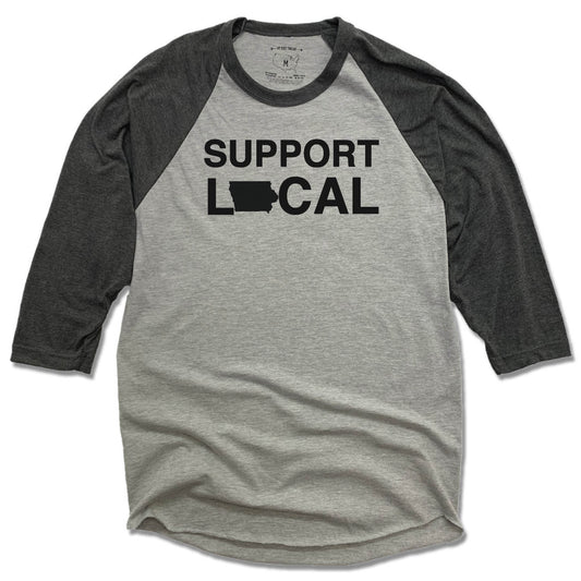 IOWA 3/4 SLEEVE | SUPPORT LOCAL | BLACK