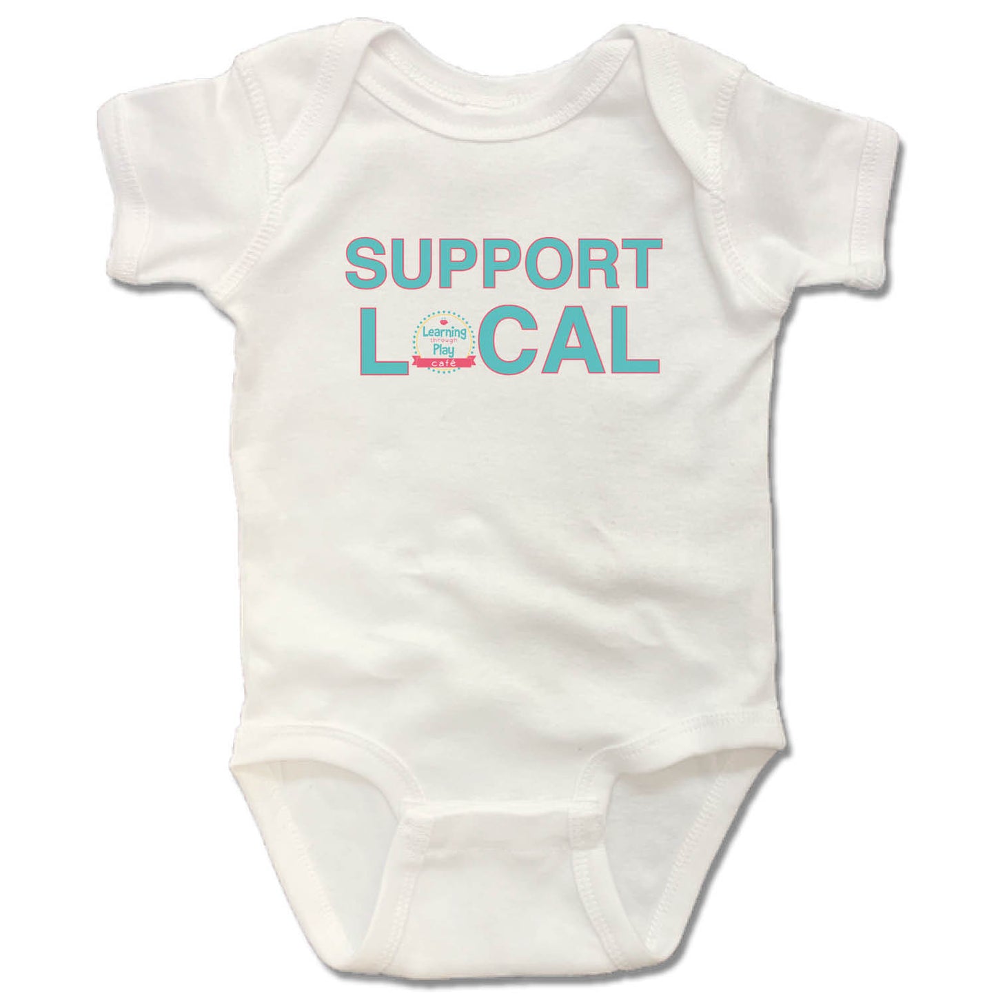 LEARNING THROUGH PLAY | WHITE ONESIE | SUPPORT LOCAL