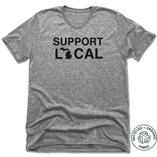MICHIGAN | UNISEX GRAY Recycled Tri-Blend | SUPPORT LOCAL