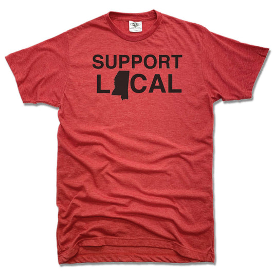 SUPPORT LOCAL | UNISEX RED TEE | MISSISSIPPI