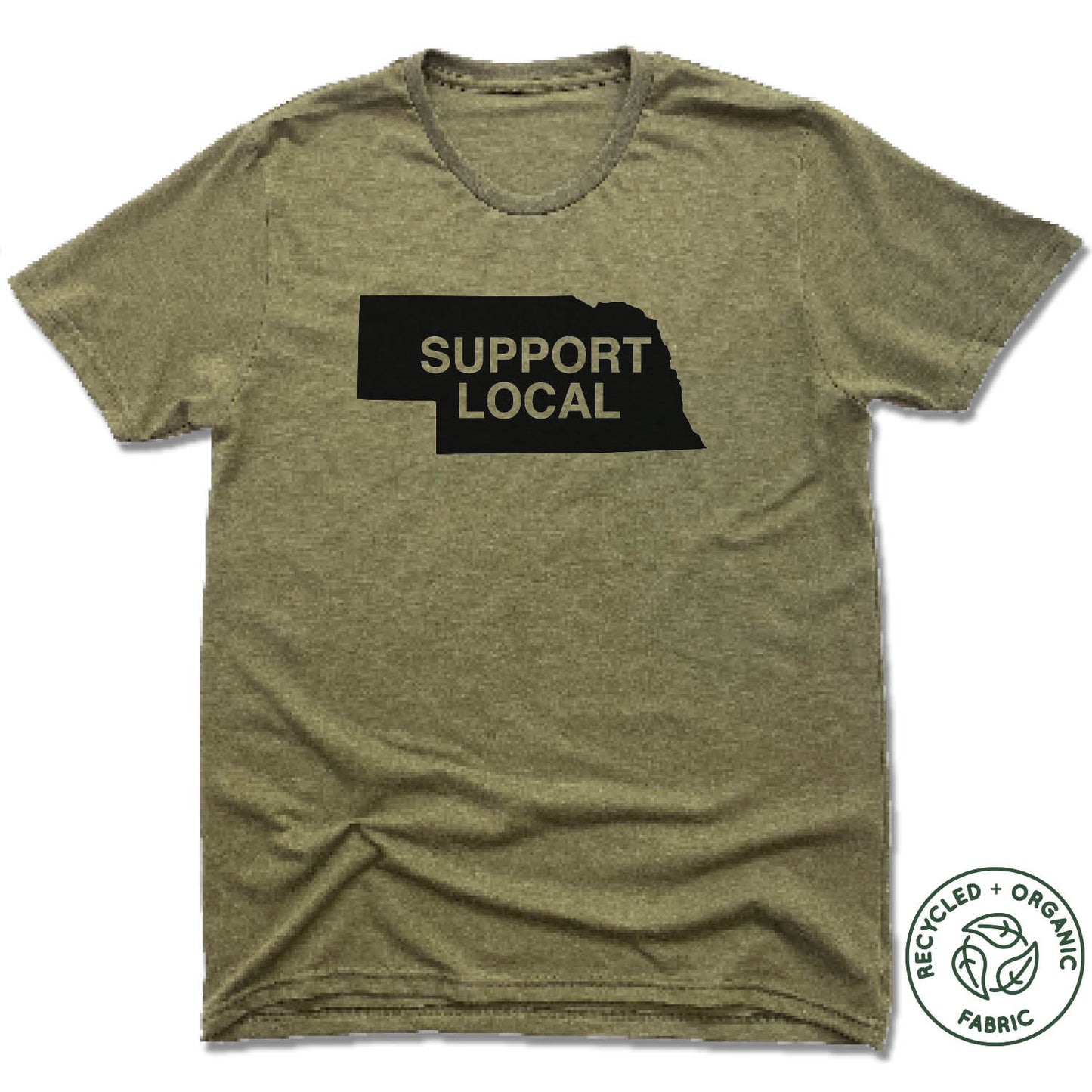 NEBRASKA | UNISEX OLIVE Recycled Tri-Blend | SUPPORT LOCAL