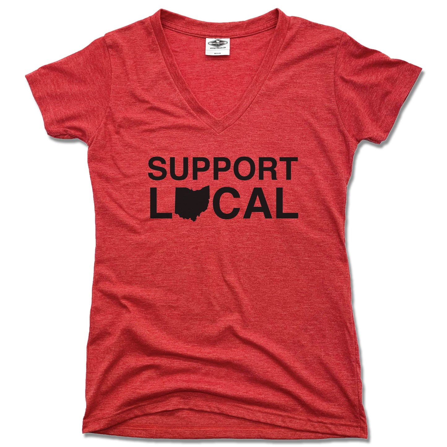 Support Local Ohio | LADIES RED V-NECK