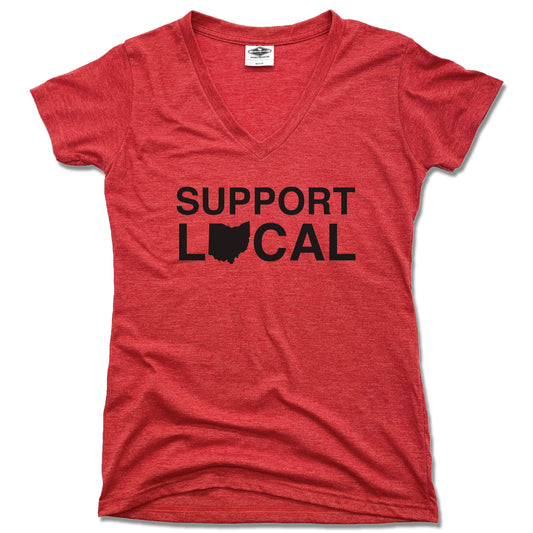 Support Local Ohio | LADIES RED V-NECK