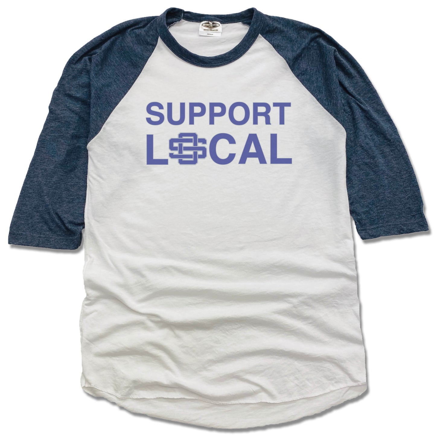 SUPPORT LOCAL | NVY 3/4 SLEEVE | OCEAN SPRINGS