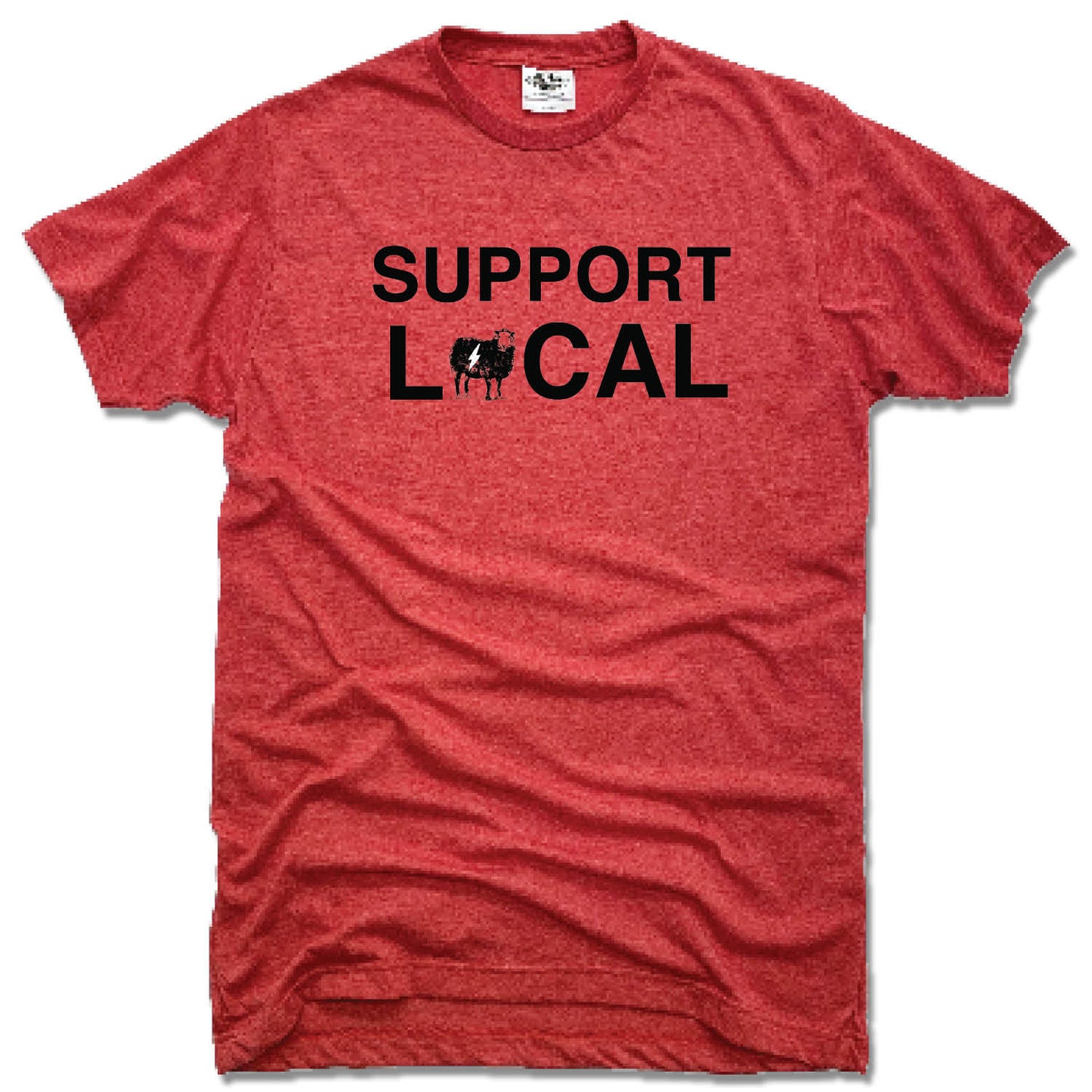 REVEL | BLACK SHEEP SUPPORT LOCAL | UNISEX RED TEE