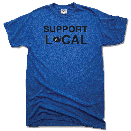 REVEL | BLACK SHEEP SUPPORT LOCAL | UNISEX BLUE TEE