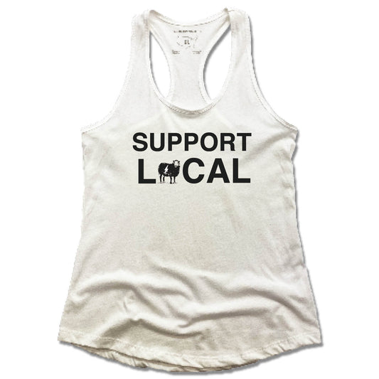 REVEL | BLACK SHEEP SUPPORT LOCAL | LADIES WHITE TANK