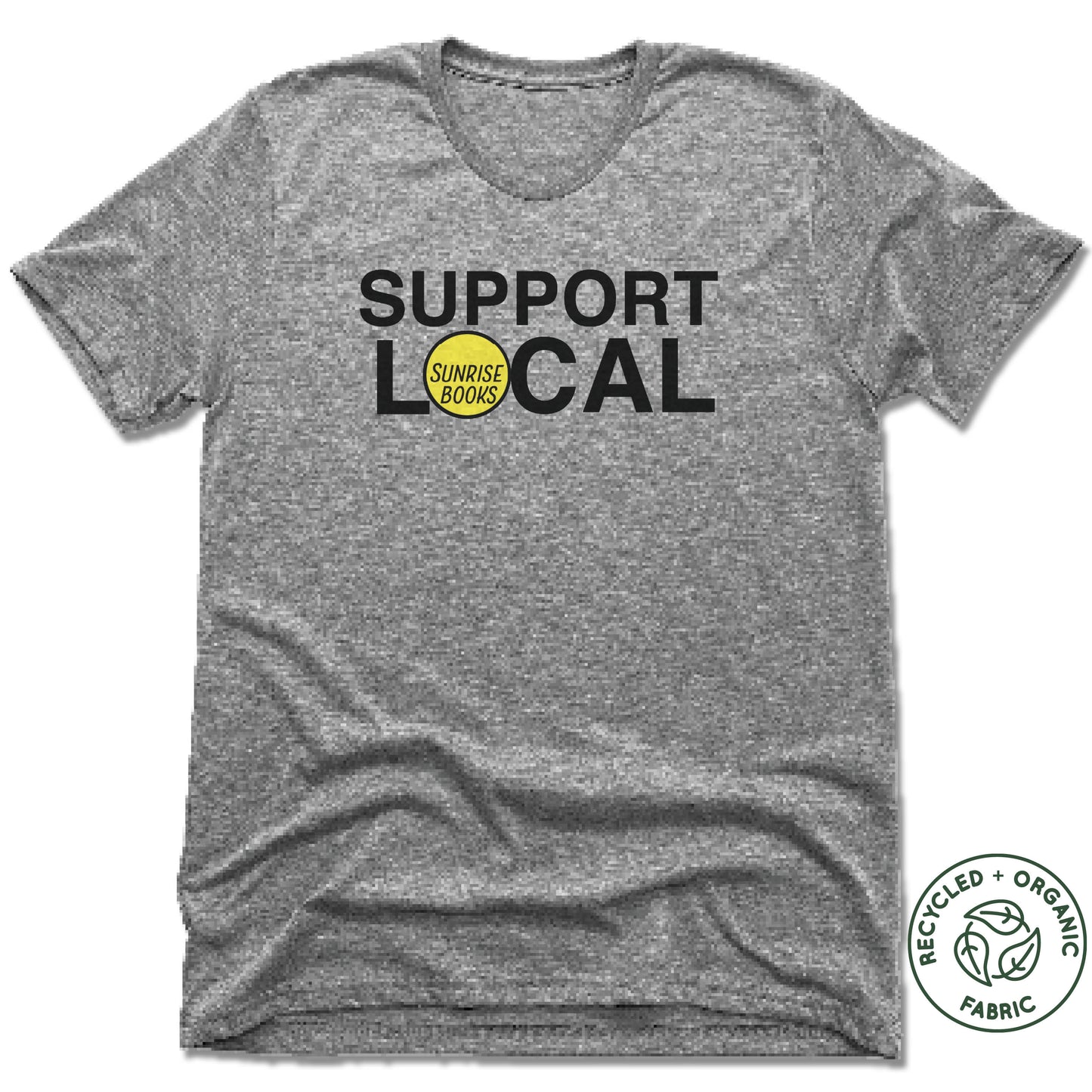 SUNRISE BOOKS | UNISEX GRAY Recycled Tri-Blend | SUPPORT LOCAL