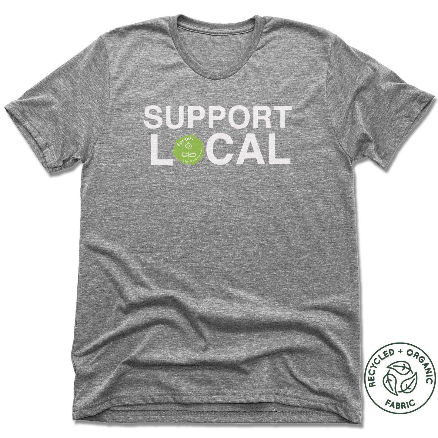 SPROUT YOGA & ART | UNISEX GRAY Recycled Tri-Blend | SUPPORT LOCAL