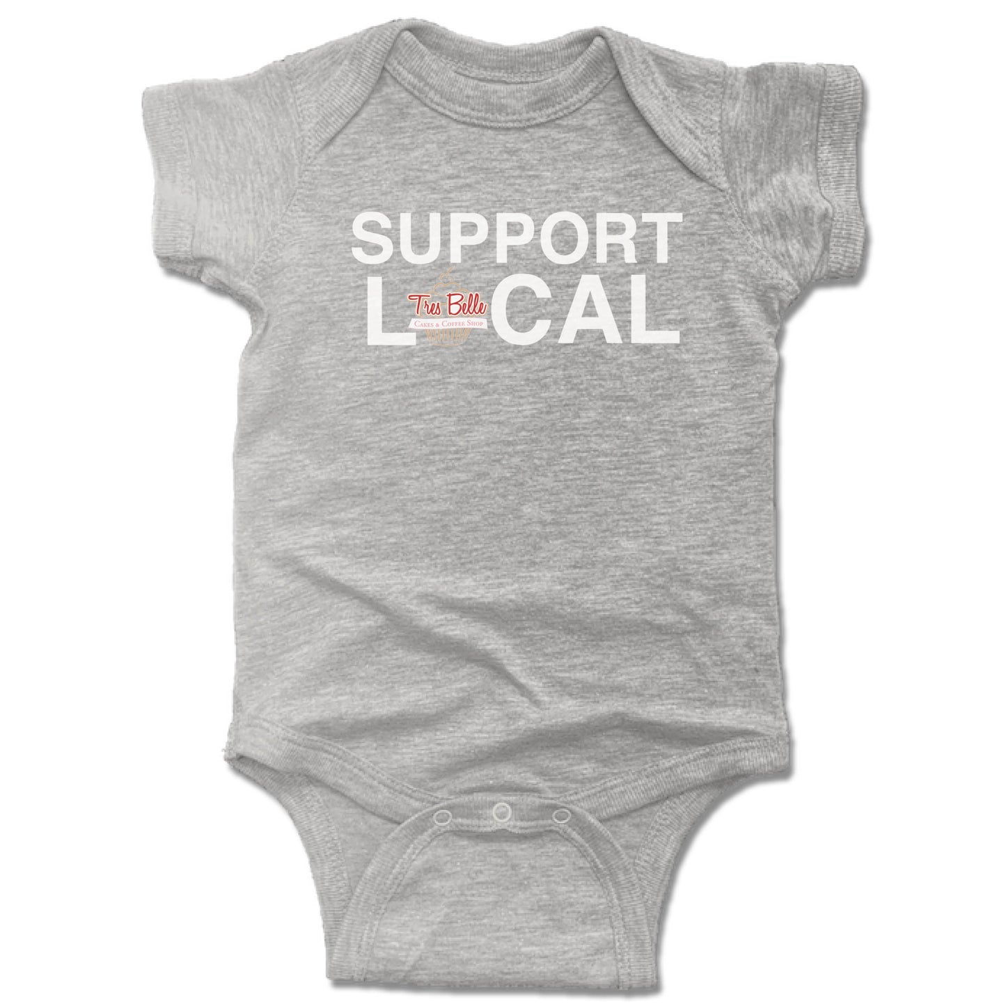 TRES BELLE | GRAY ONESIE | SUPPORT LOCAL