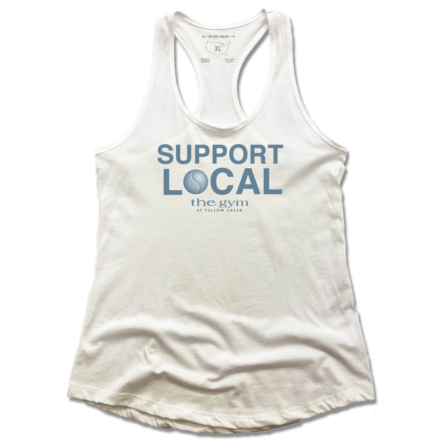 THE GYM | LADIES WHITE TANK | SUPPORT LOCAL