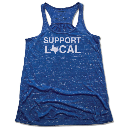 SUPPORT LOCAL | LADIES BLUE FLOWY TANK