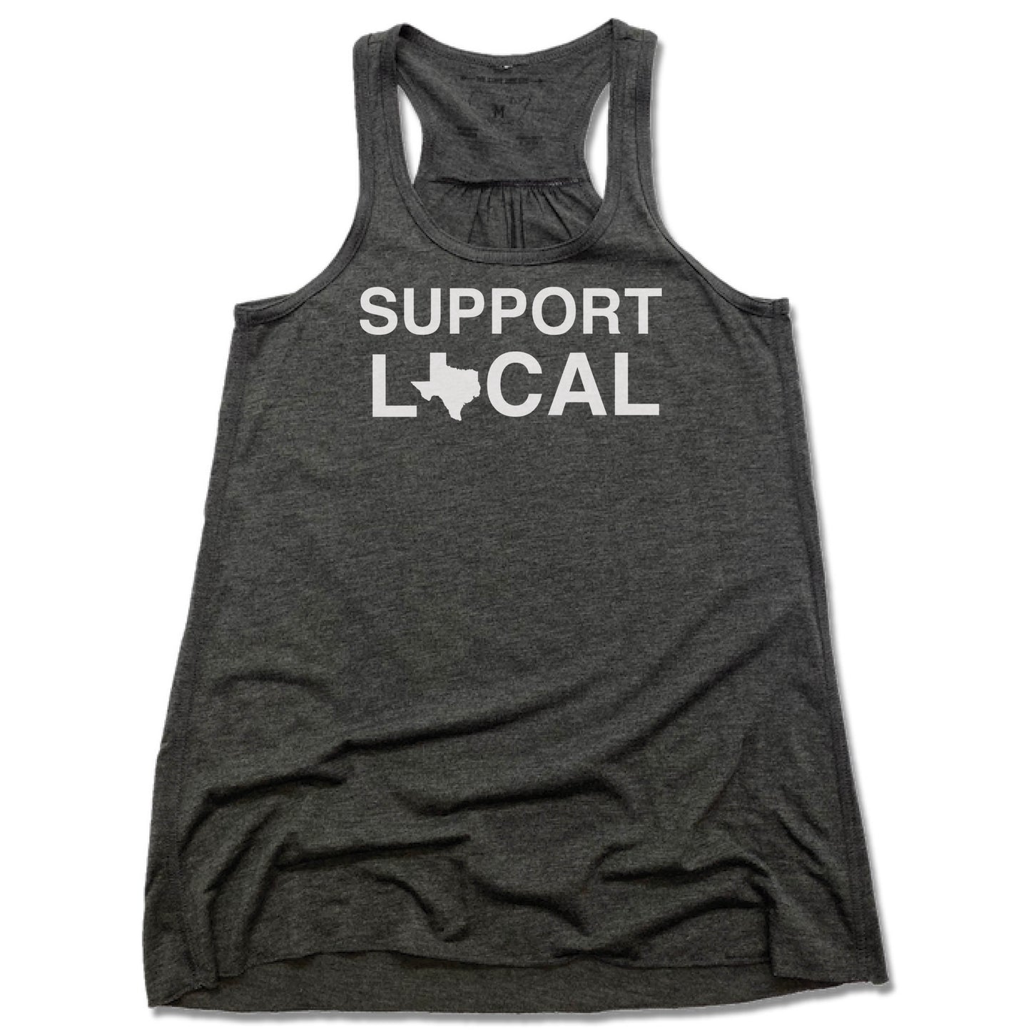 SUPPORT LOCAL | LADIES GRAY FLOWY TANK