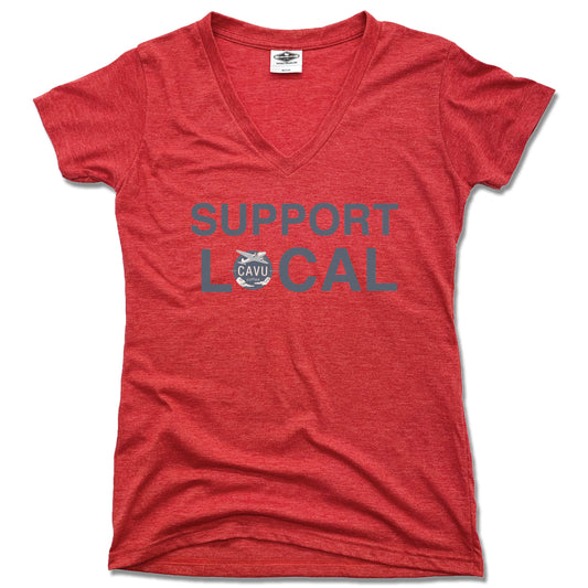 CAVU | Support Local | LADIES RED V-NECK