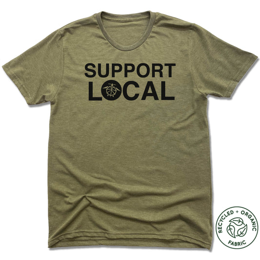 UNISEX Heather Olive Green Recycled Tri-Blend | Support Local Quan Hapa