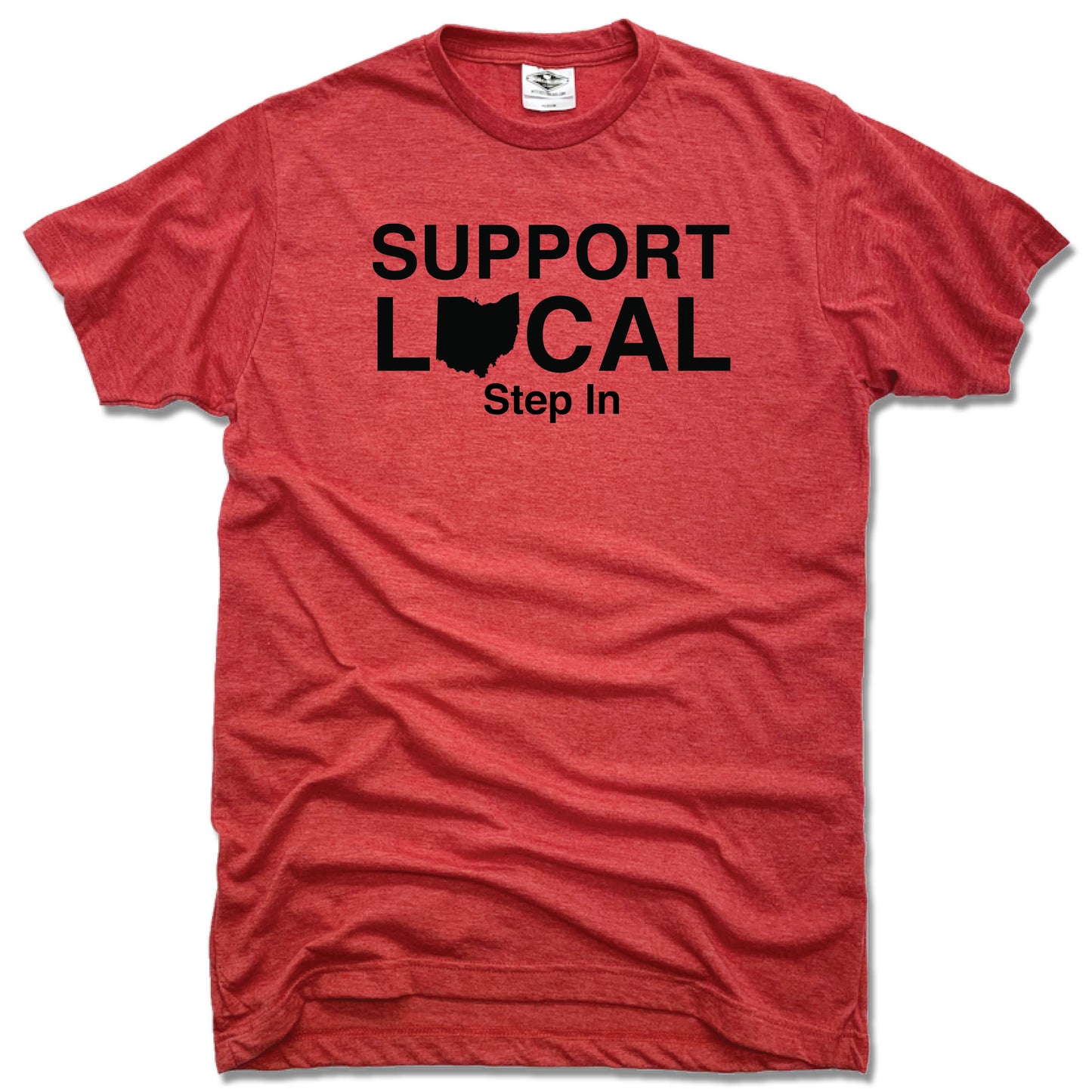 SUPPORT LOCAL OHIO  | UNISEX RED TEE | STEP IN
