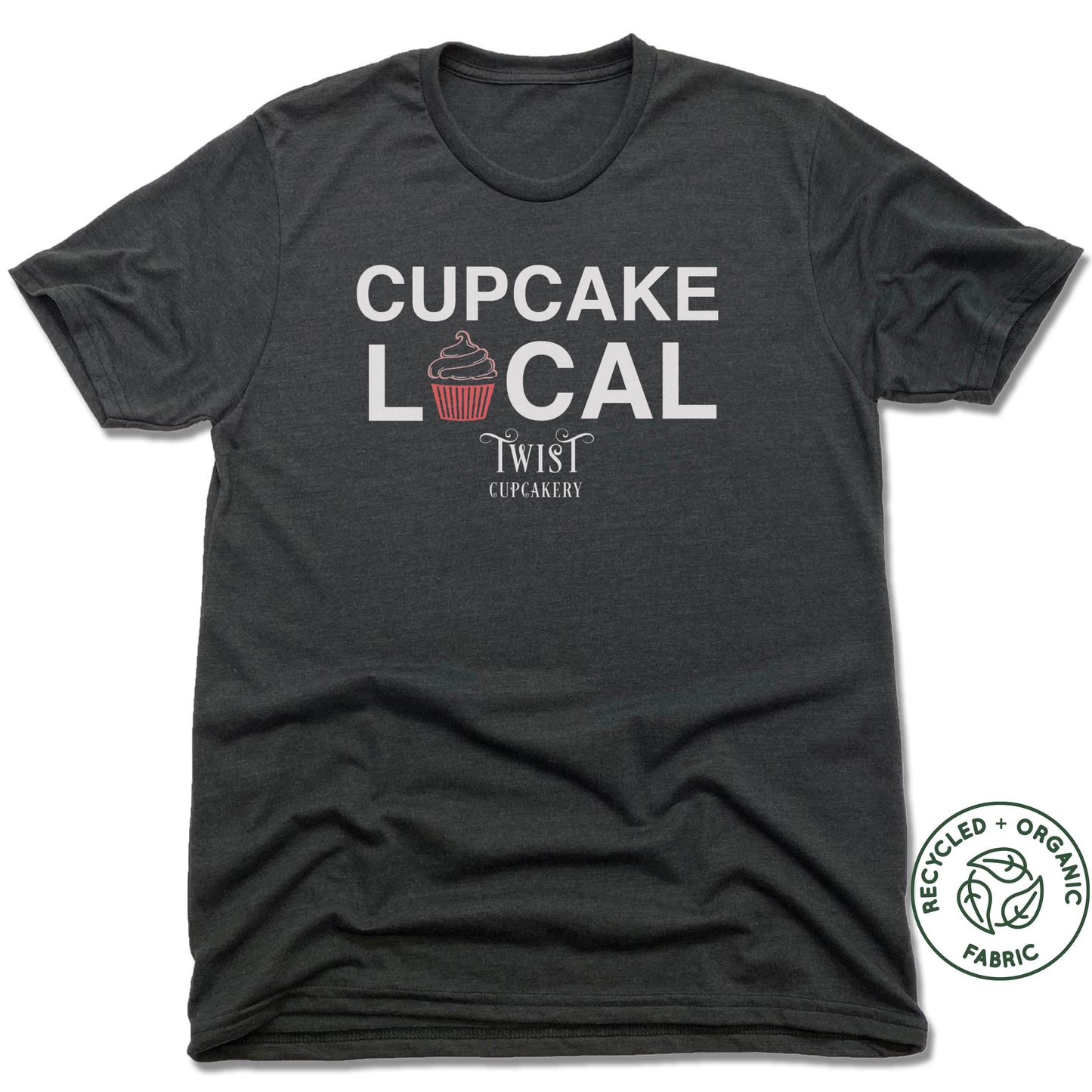 TWIST CUPCAKERY | UNISEX BLACK Recycled Tri-Blend | SUPPORT LOCAL