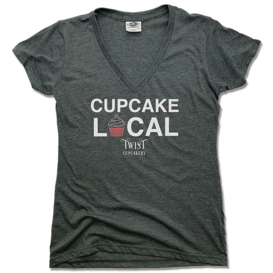 TWIST CUPCAKERY | LADIES V-NECK | SUPPORT LOCAL