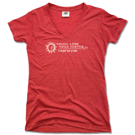 SOLEIL LUNE | LADIES RED V-NECK | LOGO